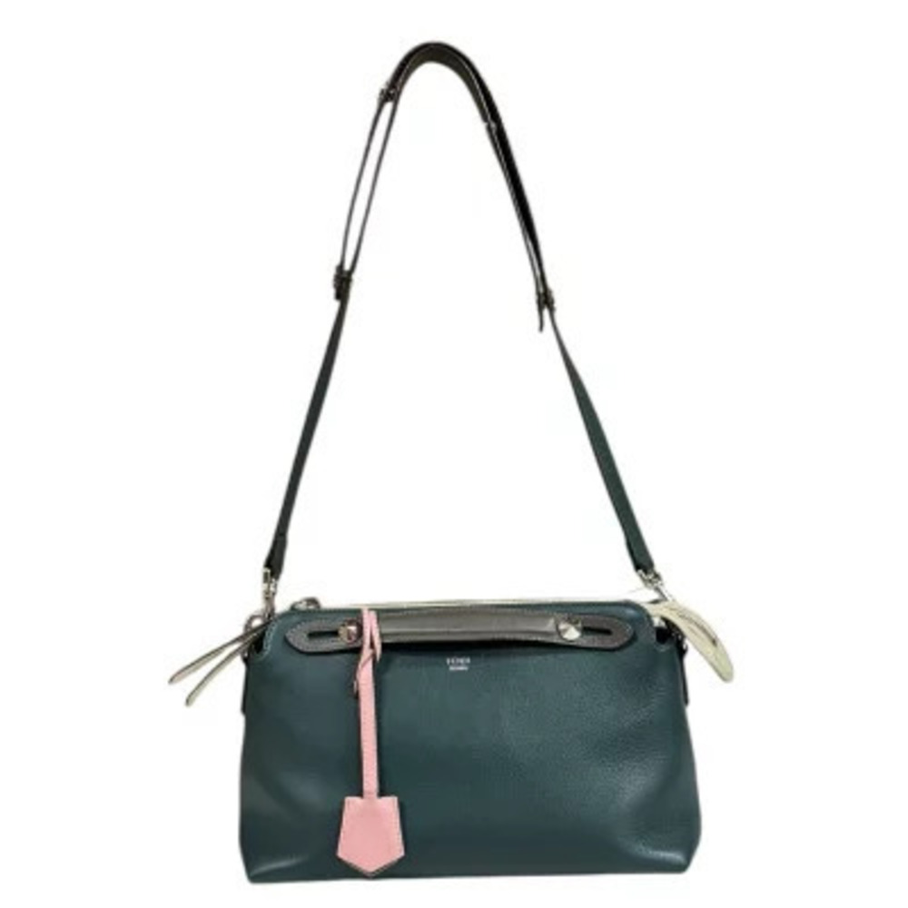 Fendi By The Way Shoulder Bag Leather Green